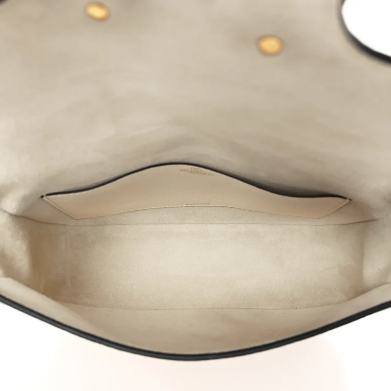 VALENTINO GARAVANI SMALL VLOGO TOP HANDLE SHOULDER BAG IVORY PEBBLED CALFSKIN LEATHER INCOGNITO HARDWARE - Image 7