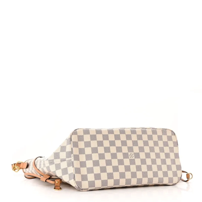 LOUIS VUITTON BRAIDED NEVERFULL MM DAMIER AZUR CANVAS ORANGE INTERIOR - Image 6