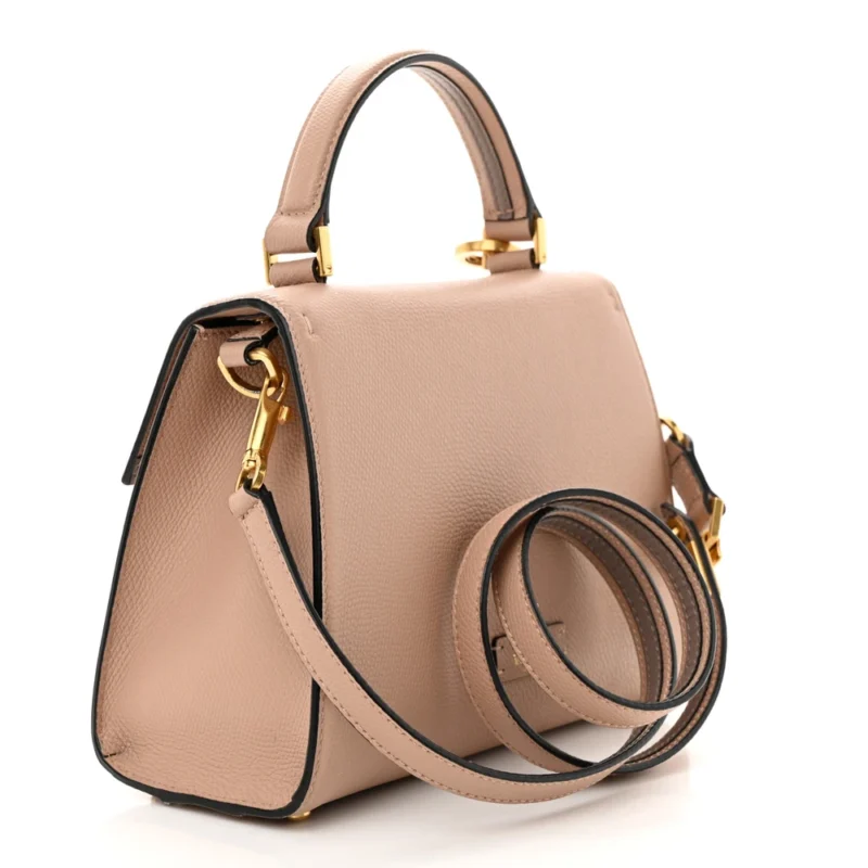 VALENTINO GARAVANI SMALL VSLING TOP HANDLE BAG POUDRE GRAINY CALFSKIN LEATHER GOLD HARDWARE - Image 3