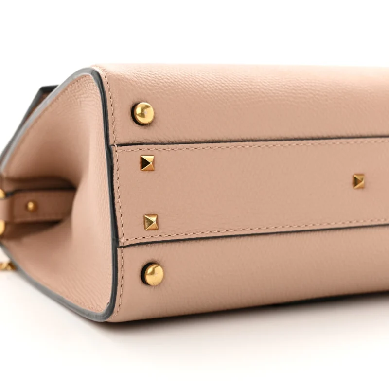 VALENTINO GARAVANI SMALL VSLING TOP HANDLE BAG POUDRE GRAINY CALFSKIN LEATHER GOLD HARDWARE - Image 4