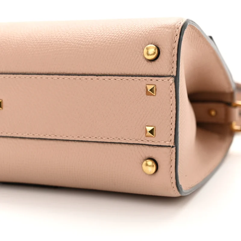 VALENTINO GARAVANI SMALL VSLING TOP HANDLE BAG POUDRE GRAINY CALFSKIN LEATHER GOLD HARDWARE - Image 5