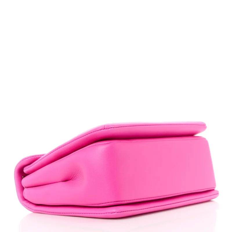 VALENTINO GARAVANI SMALL ONE STUD CHAIN CLUTCH PINK PP NAPPA LEATHER GOLD HARDWARE - Image 6