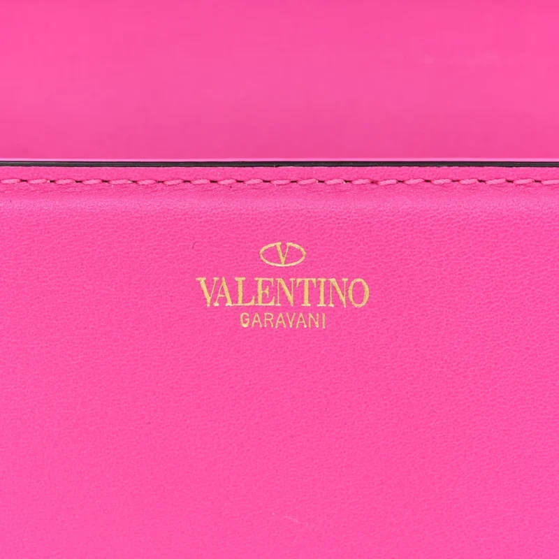 VALENTINO GARAVANI SMALL VLOGO LOCO SHOULDER BAG PINK PP CALFSKIN LEATHER GOLD HARDWARE - Image 2