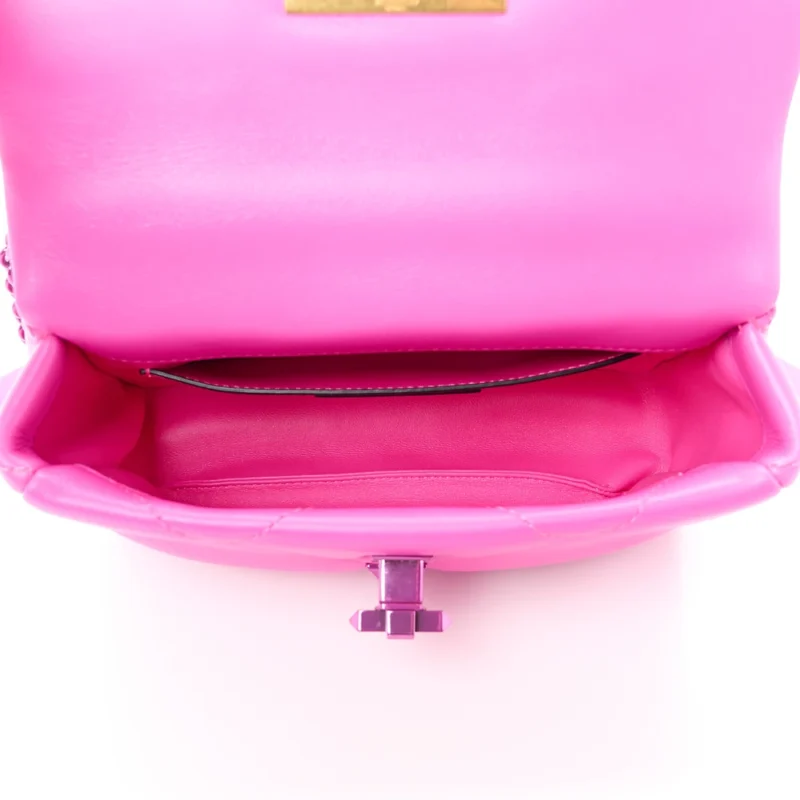 VALENTINO GARAVANI SMALL ROMAN STUD SHOULDER BAG PINK PP LACQUER MONOCHROME NAPPA LEATHER INCOGNITO HARDWARE - Image 7