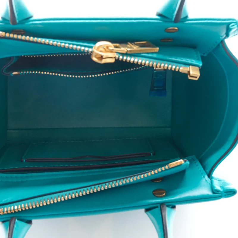 VALENTINO GARAVANI SMALL ONE STUD HANDBAG MARINE GREEN NAPPA LEATHER GOLD HARDWARE - Image 7