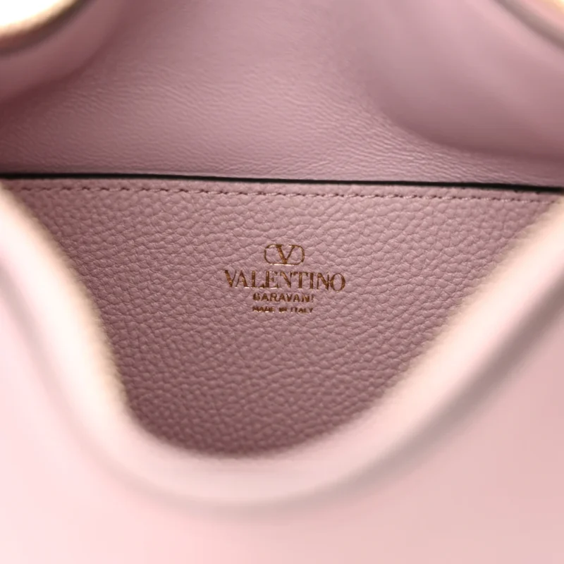 VALENTINO GARAVANI SMALL ROCKSTUD HOBO BAG WATER LILAC GRAINED CALFSKIN LEATHER GOLD HARDWARE - Image 2