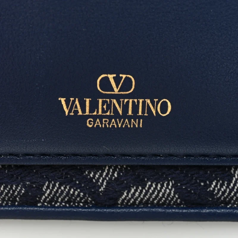 VALENTINO GARAVANI SMALL LOC?? SHOULDER BAG MELANGE DENIM/WORKER TOILE ICONOGRAPHE COTTON VLOGO GOLD HARDWARE - Image 6