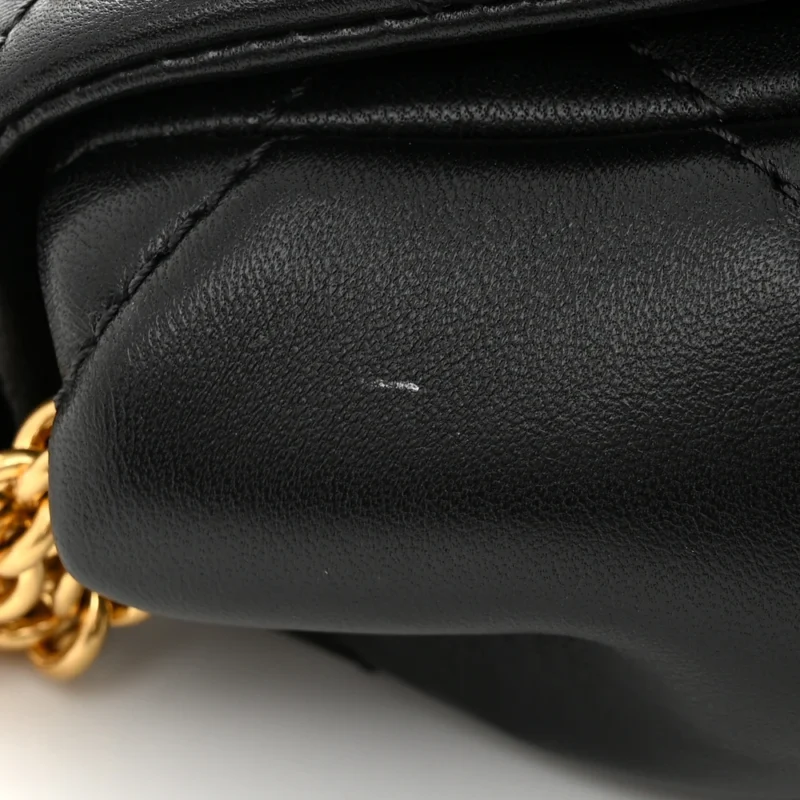 VALENTINO GARAVANI SMALL ROMAN STUD SHOULDER BAG BLACK NAPPA LEATHER BRASS HARDWARE - Image 9