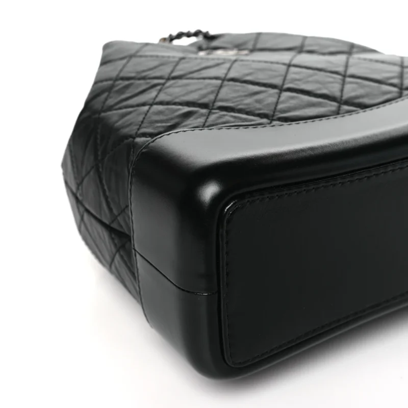 CHANEL GABRIELLE BACKPACK SMALL BLACK QUILTED AGED CALFSKIN LEATHER MIXED METAL HARDWARE - Image 4