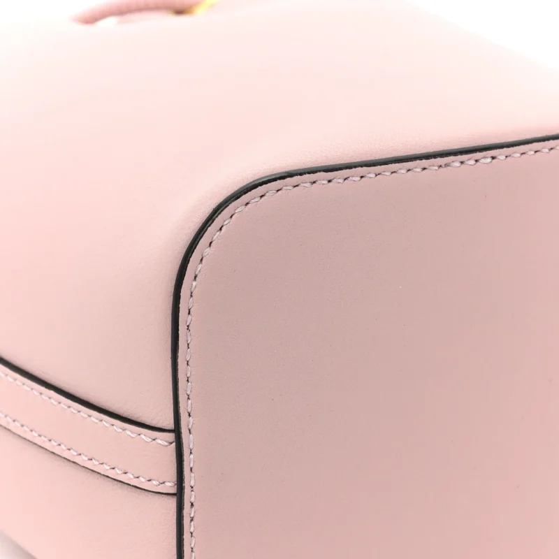 VALENTINO GARAVANI MINI VLOGO SIGNATURE BUCKET BAG WATER LILAC NAPPA LEATHER GOLD HARDWARE - Image 5