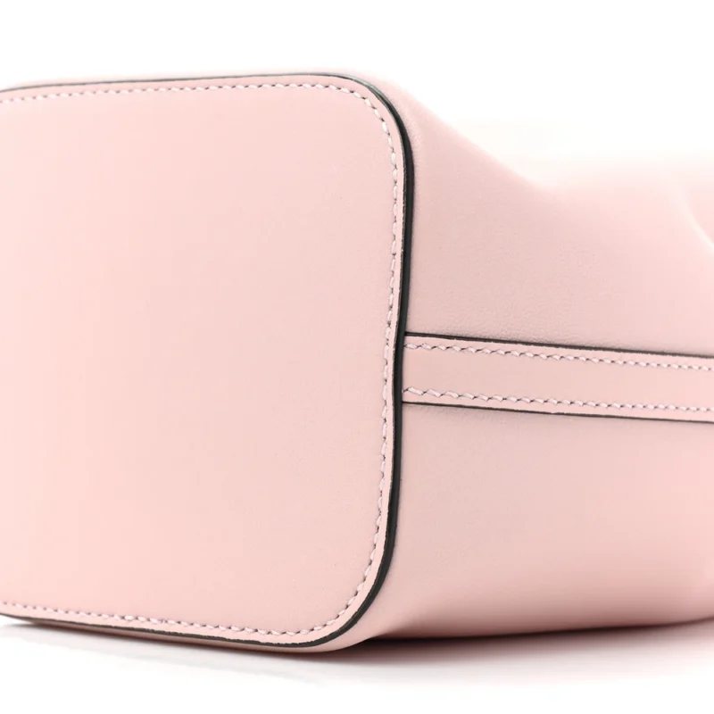 VALENTINO GARAVANI MINI VLOGO SIGNATURE BUCKET BAG WATER LILAC NAPPA LEATHER GOLD HARDWARE - Image 6
