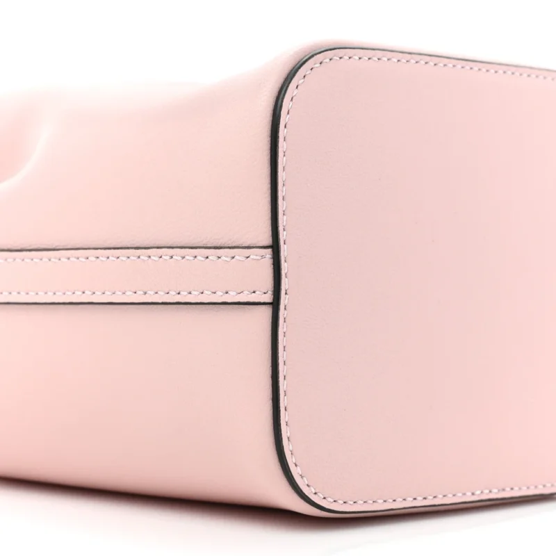 VALENTINO GARAVANI MINI VLOGO SIGNATURE BUCKET BAG WATER LILAC NAPPA LEATHER GOLD HARDWARE - Image 7