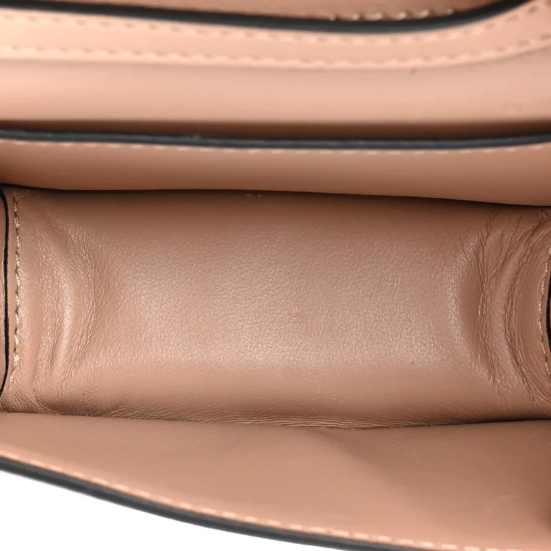 VALENTINO GARAVANI MICRO VLOGO LOC?? SHOULDER BAG POUDRE CALFSKIN LEATHER GOLD HARDWARE - Image 7
