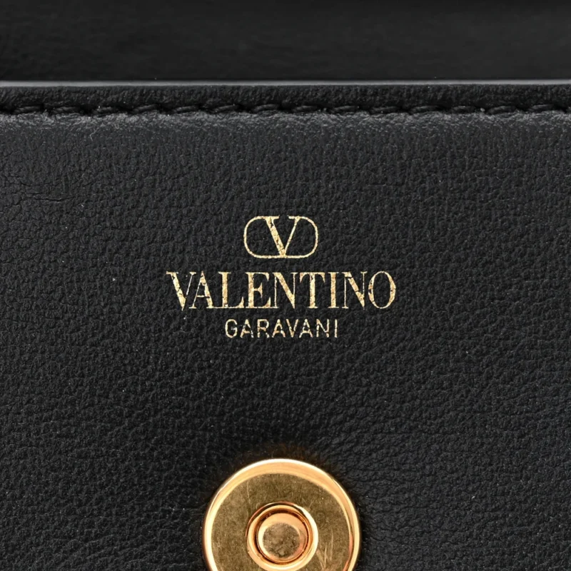 VALENTINO GARAVANI MICRO VLOGO LOC?? SHOULDER BAG BLACK CALFSKIN LEATHER GOLD HARDWARE - Image 2