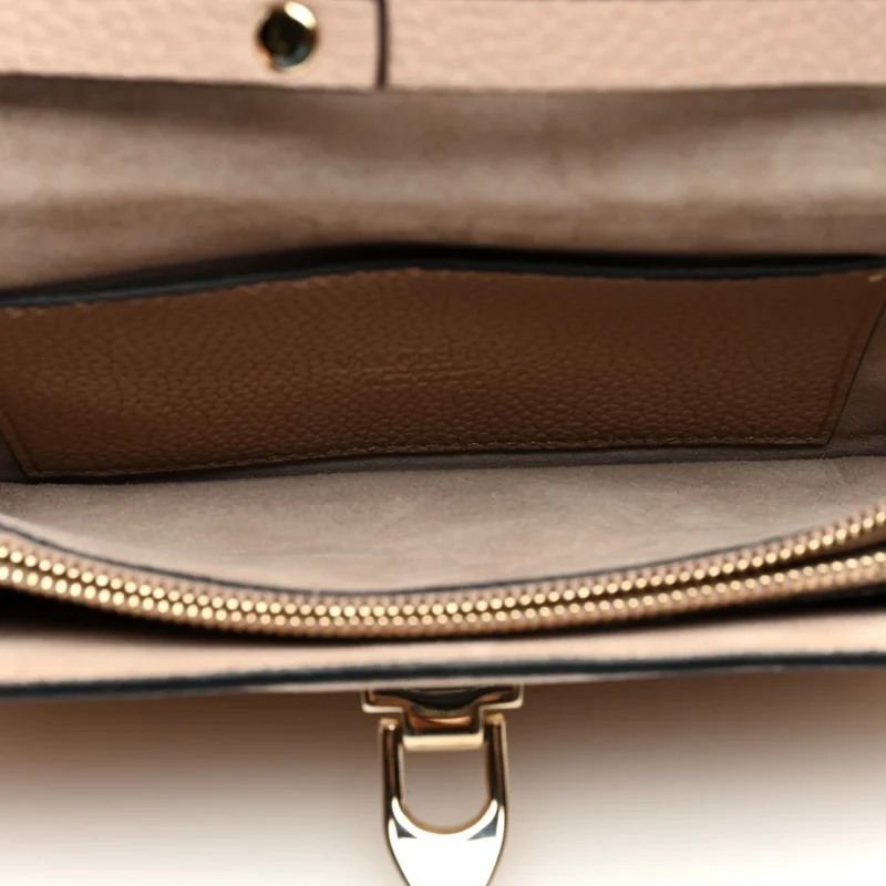 VALENTINO GARAVANI MEDIUM ROCKSTUD FLIP LOCK SHOULDER BAG POUDRE PEBBLED CALFSKIN LEATHER - Image 5