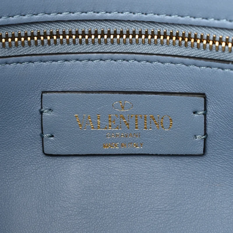 VALENTINO GARAVANI LARGE ROMAN STUD SHOULDER BAG NIAGARA NAPPA LEATHER GOLD HARDWARE - Image 2