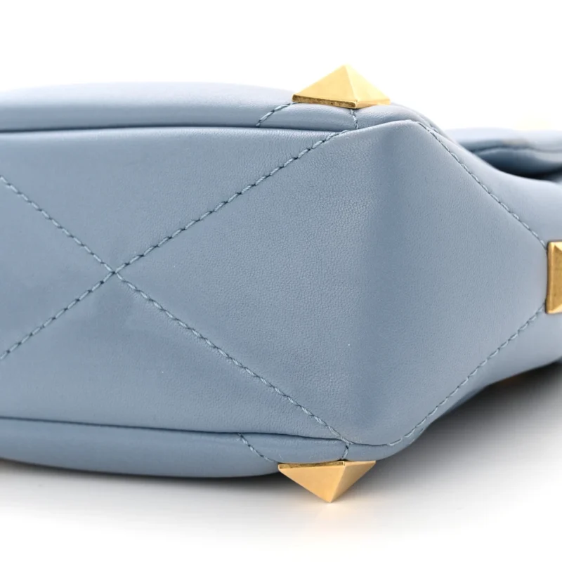 VALENTINO GARAVANI LARGE ROMAN STUD SHOULDER BAG NIAGARA NAPPA LEATHER GOLD HARDWARE - Image 5