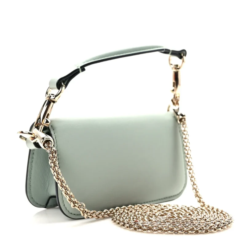 VALENTINO GARAVANI CRYSTAL VLOGO MICRO LOC?? SHOULDER BAG MORNING DEW CALFSKIN LEATHER INCOGNITO HARDWARE - Image 2