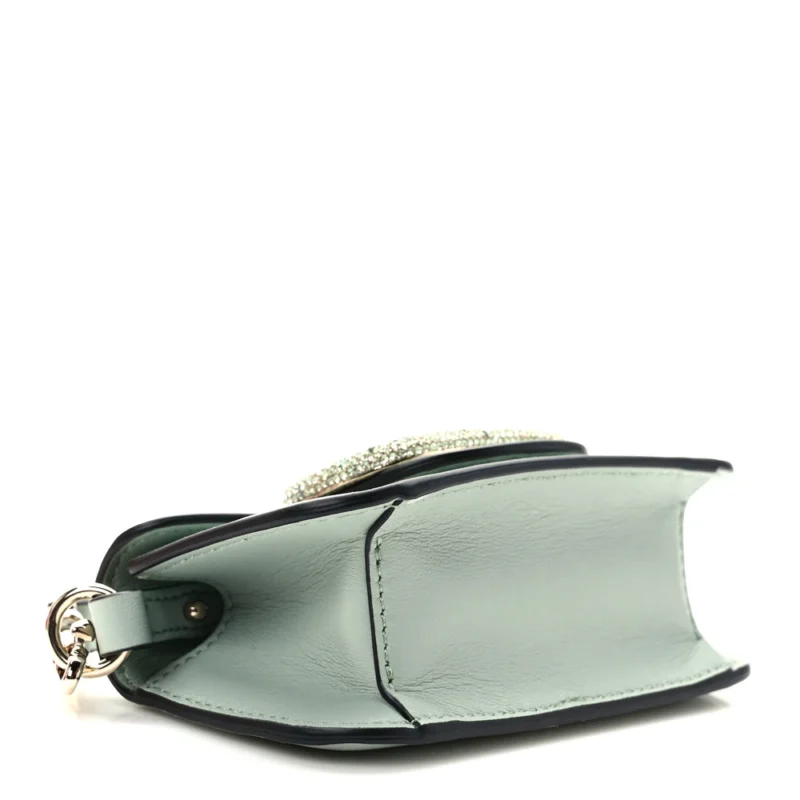 VALENTINO GARAVANI CRYSTAL VLOGO MICRO LOC?? SHOULDER BAG MORNING DEW CALFSKIN LEATHER INCOGNITO HARDWARE - Image 3