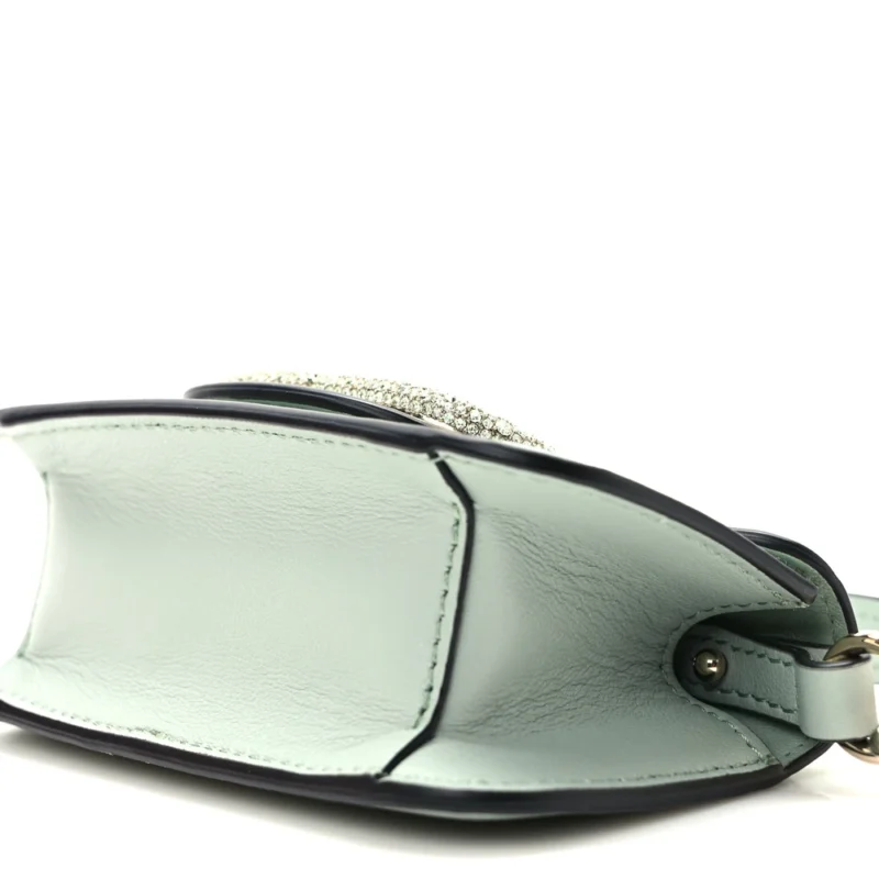 VALENTINO GARAVANI CRYSTAL VLOGO MICRO LOC?? SHOULDER BAG MORNING DEW CALFSKIN LEATHER INCOGNITO HARDWARE - Image 4