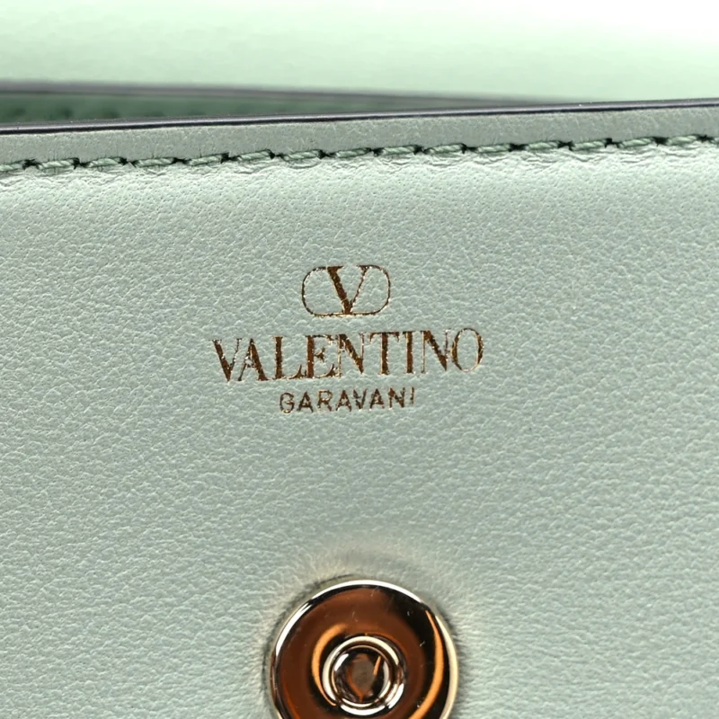 VALENTINO GARAVANI CRYSTAL VLOGO MICRO LOC?? SHOULDER BAG MORNING DEW CALFSKIN LEATHER INCOGNITO HARDWARE - Image 5