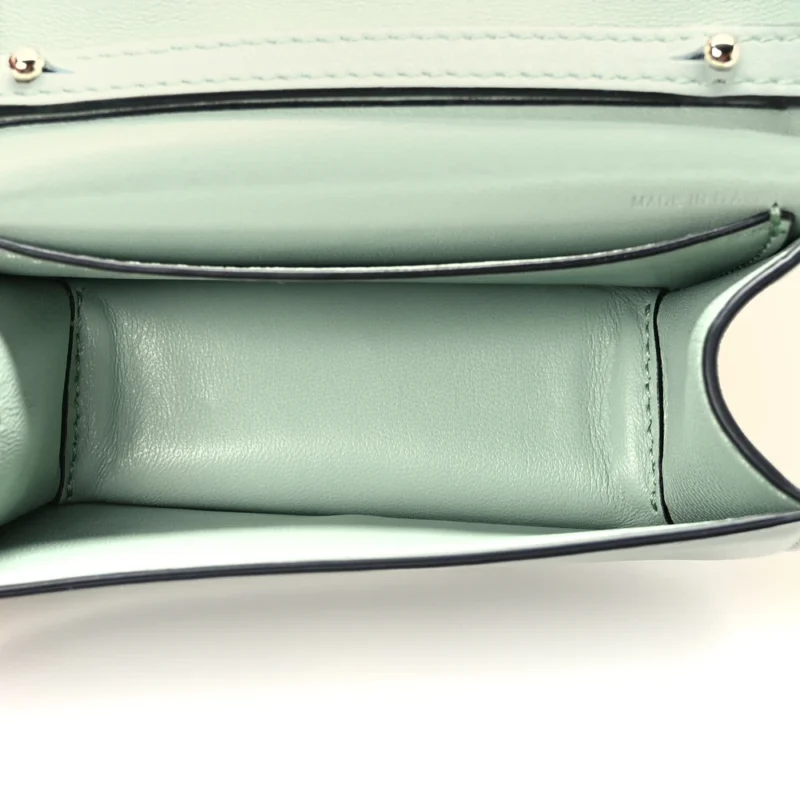 VALENTINO GARAVANI CRYSTAL VLOGO MICRO LOC?? SHOULDER BAG MORNING DEW CALFSKIN LEATHER INCOGNITO HARDWARE - Image 6