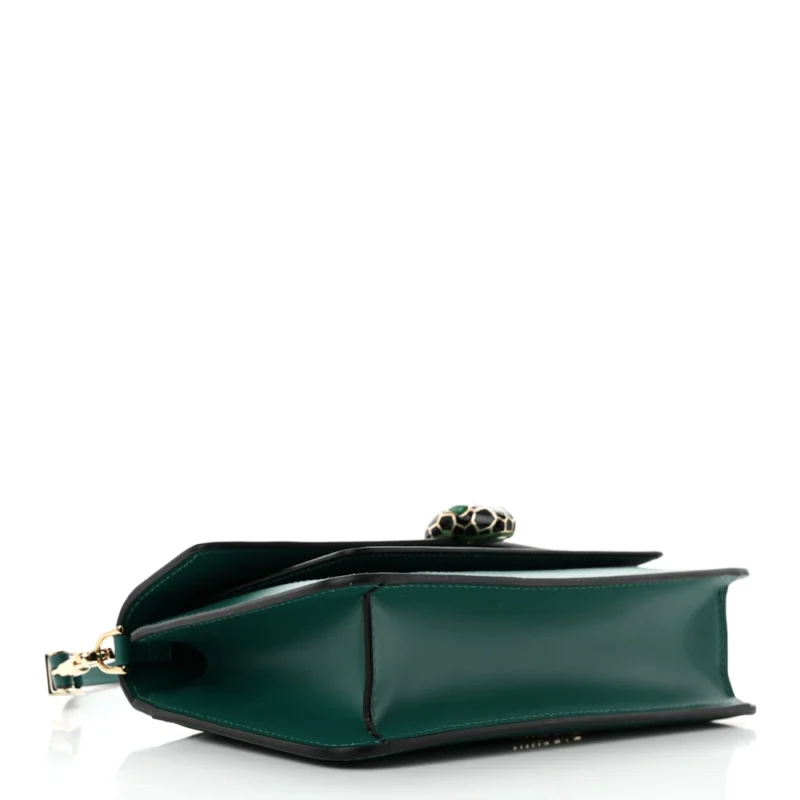 BVLGARI SMALL SERPENTI FOREVER EAST WEST SHOULDER BAG MINT GREEN CALFSKIN LEATHER GOLD HARDWARE - Image 6