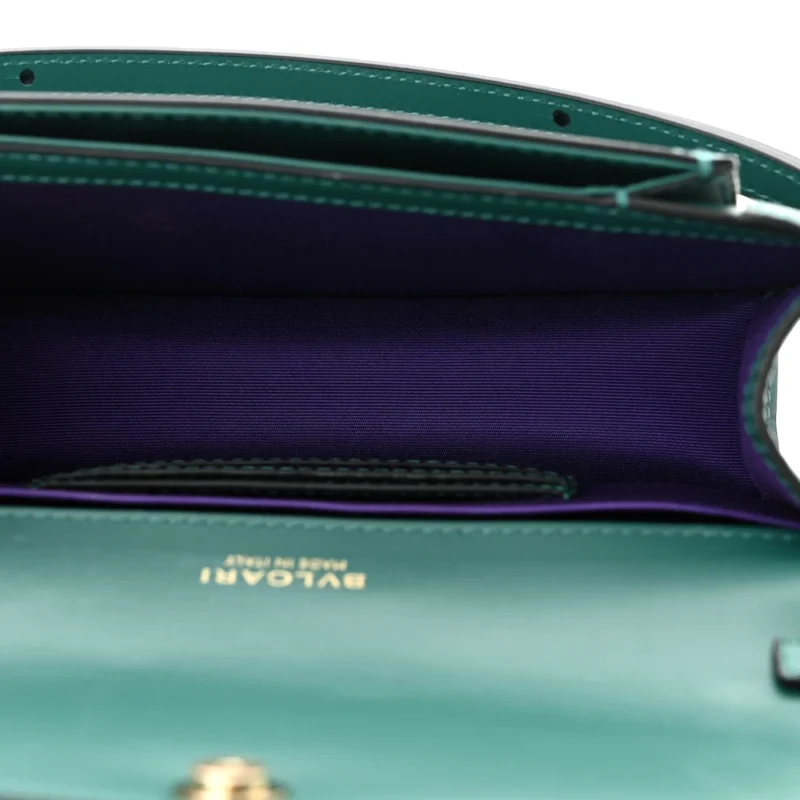 BVLGARI SMALL SERPENTI FOREVER EAST WEST SHOULDER BAG MINT GREEN CALFSKIN LEATHER GOLD HARDWARE - Image 7