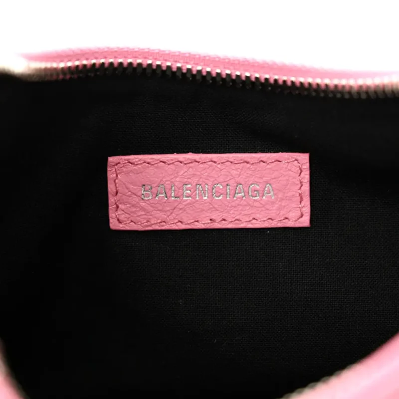 BALENCIAGA XS LE CAGOLE SHOULDER BAG CANDY PINK AGNEAU ARENA LEATHER SILVER HARDWARE - Image 2