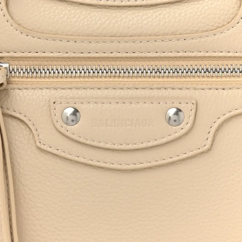 BALENCIAGA S NEO CLASSIC CITY BAG CREAM GRAINED CALFSKIN LEATHER SILVER HARDWARE - Image 6