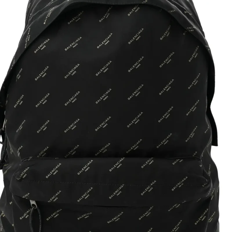 BALENCIAGA MEDIUM PRINT EXPLORER BACKPACK BLACK/GOLD TWILL NYLON ALLOVER LOGO - Image 8