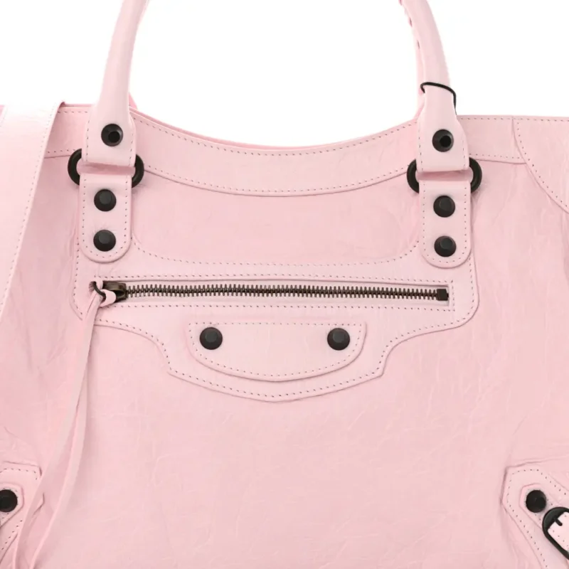 BALENCIAGA MEDIUM LE CITY LIGHT PINK ARENA STORICO LEATHER INCOGNITO HARDWARE - Image 8