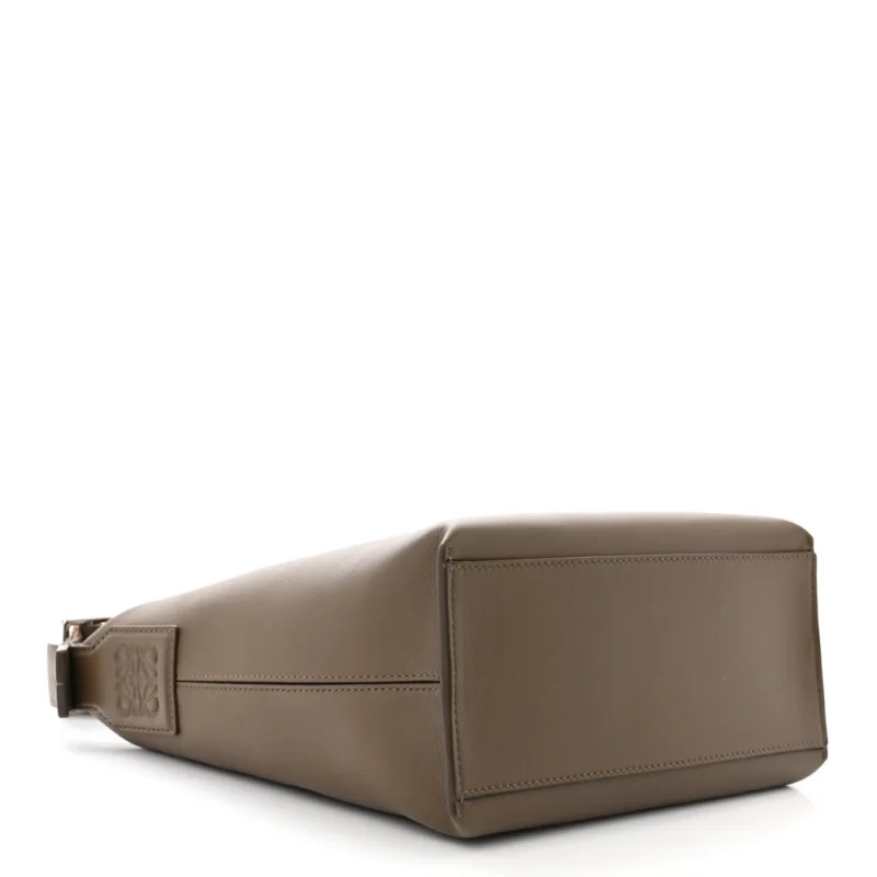 LOEWE CUBI CROSSBODY BAG SMALL WINTER BROWN JACQUARD SUPPLE SMOOTH CALFSKIN LEATHER - Image 6