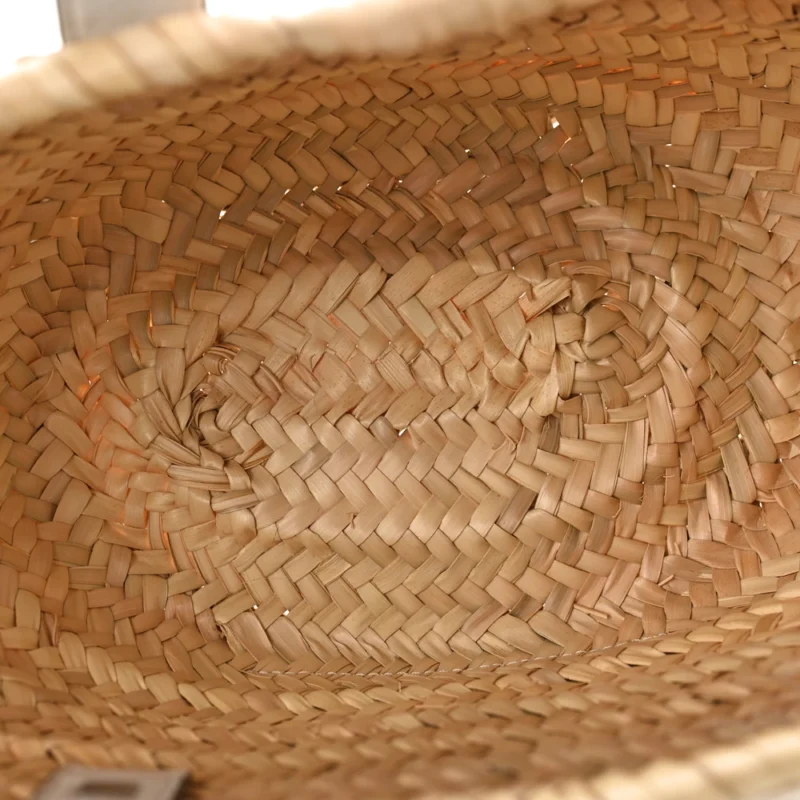 LOEWE BASKET TOTE BAG SMALL NATURAL/WHITE RAFFIA & CALFSKIN LEATHER - Image 7