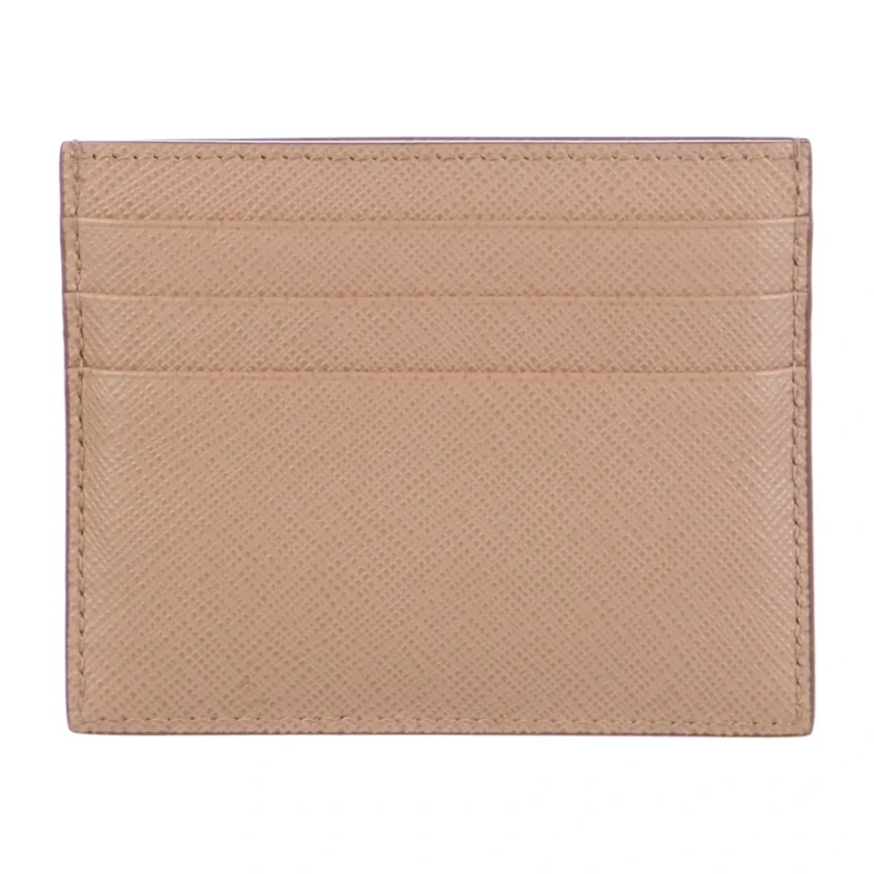 PRADA SMALL CARD HOLDER NEUTRALS SAFFIANO LUX LEATHER GOLD HARDWARE - Image 2
