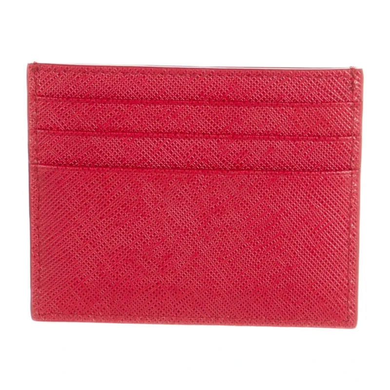 PRADA SMALL CARD HOLDER FUOCO SAFFIANO LEATHER GOLD HARDWARE - Image 2