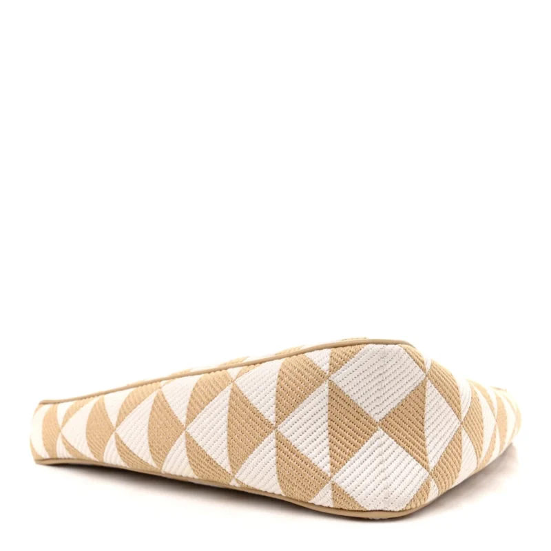 PRADA MINI TRIANGOLO SYMBOLE EMBROIDERED TRIANGLE BAG CORDA TALCO JACQUARD CANVAS GOLD HARDWARE - Image 6