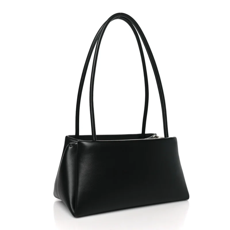 PRADA MINI SHOULDER BAG BLACK NAPPA LEATHER SILVER HARDWARE - Image 3