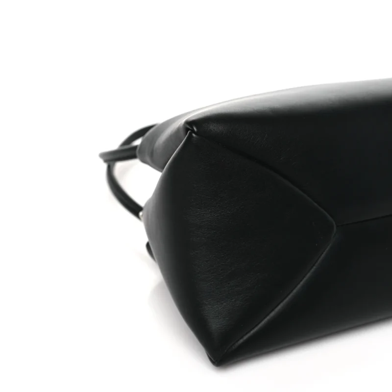 PRADA MINI SHOULDER BAG BLACK NAPPA LEATHER SILVER HARDWARE - Image 4