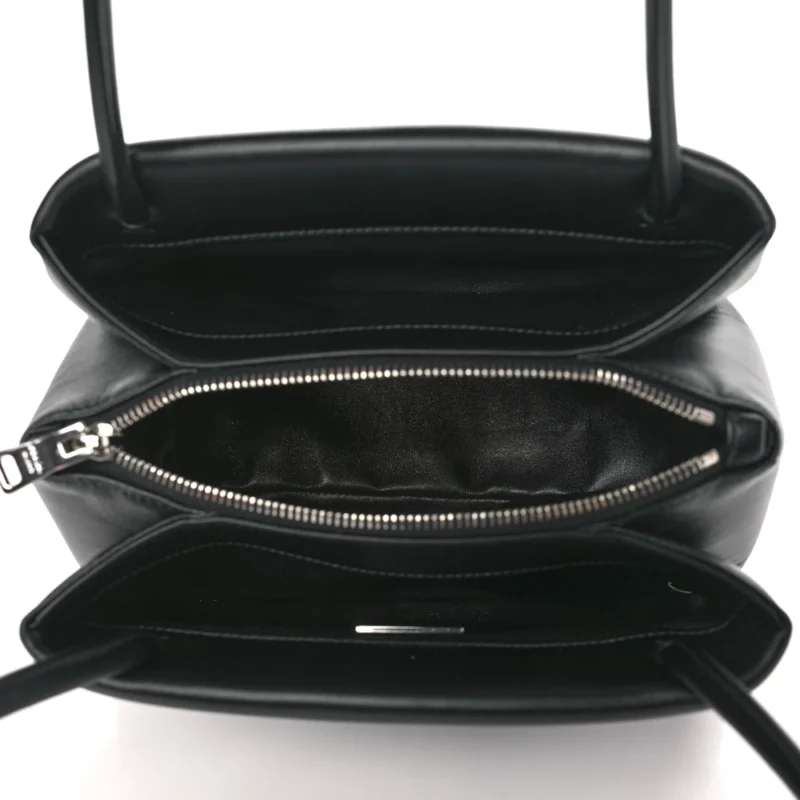 PRADA MINI SHOULDER BAG BLACK NAPPA LEATHER SILVER HARDWARE - Image 7