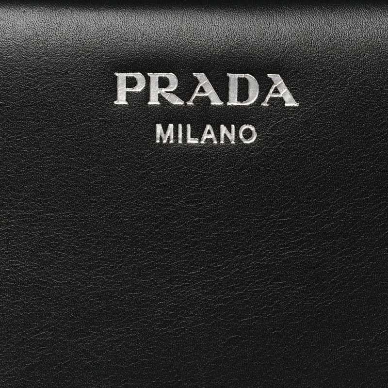 PRADA MINI SHOULDER BAG BLACK NAPPA LEATHER SILVER HARDWARE - Image 8