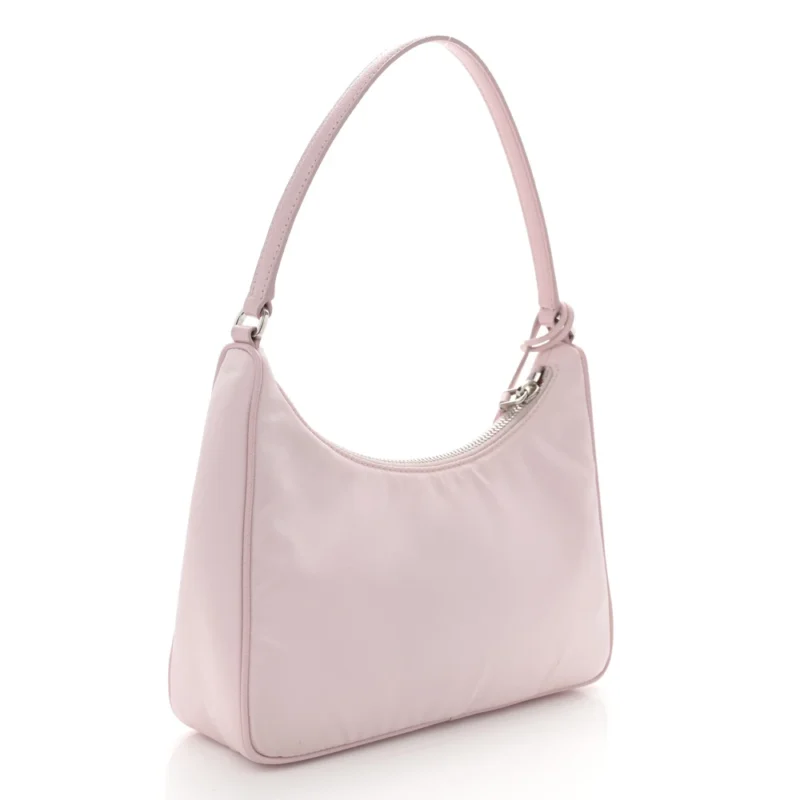 PRADA MINI RE-EDITION 2005 BAG ALABASTRO RE-NYLON & SAFFIANO LEATHER SILVER HARDWARE - Image 3