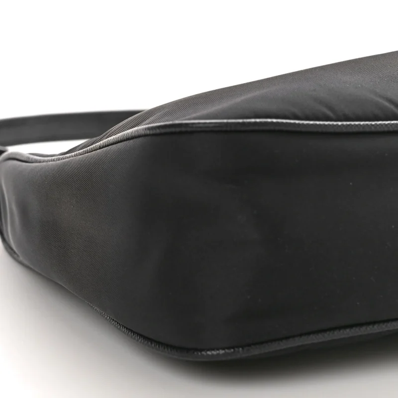 PRADA MINI RE-EDITION 2005 BAG BLACK TESSUTO NYLON & SAFFIANO LEATHER SILVER HARDWARE - Image 4