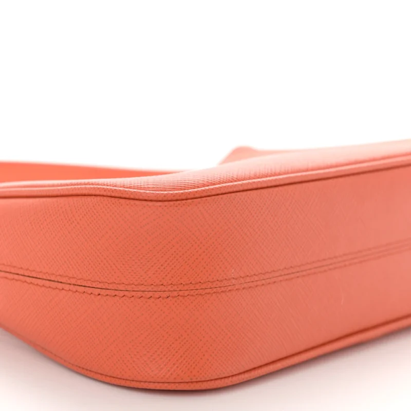 PRADA MINI RE-EDITION SHOULDER BAG ARANCIO SAFFIANO LEATHER LUX GOLD HARDWARE - Image 4