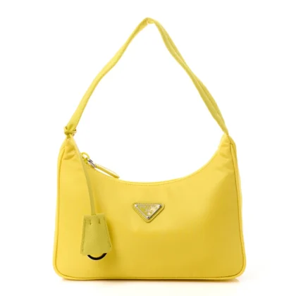 PRADA MINI RE-EDITION 2000 BAG ANANAS TESSUTO NYLON & SAFFIANO LEATHER SILVER HARDWARE