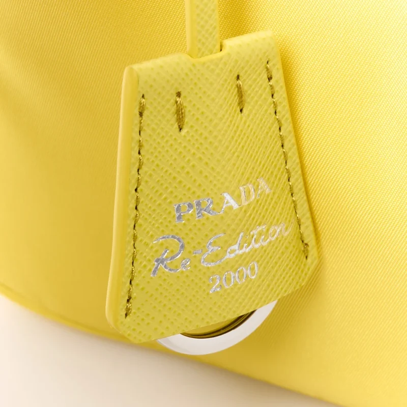 PRADA MINI RE-EDITION 2000 BAG ANANAS TESSUTO NYLON & SAFFIANO LEATHER SILVER HARDWARE - Image 8
