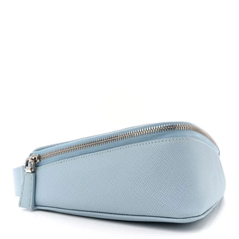 PRADA MEDIUM TRIANGLE SHOULDER BELT BAG ASTRALE SAFFIANO LEATHER SILVER HARDWARE - Image 6
