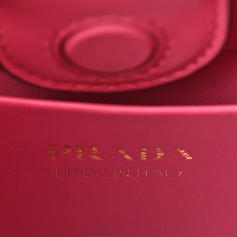 PRADA MEDIUM SHOULDER BAG BLACK/PINK BOX CALFSKIN LEATHER GOLD HARDWARE - Image 2