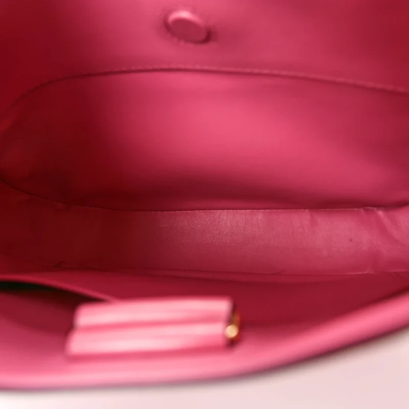 PRADA MEDIUM SHOULDER BAG BLACK/PINK BOX CALFSKIN LEATHER GOLD HARDWARE - Image 7