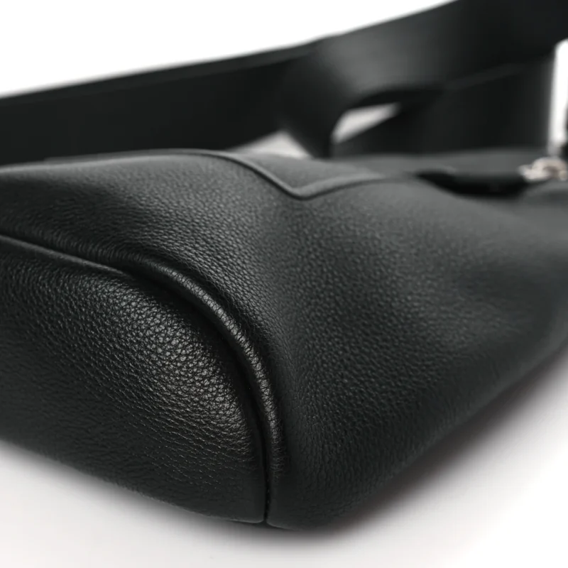 PRADA MEDIUM LOGO EMBOSSED CROSS SLING BACKPACK BLACK VITELLO DAINO LEATHER SILVER HARDWARE - Image 5